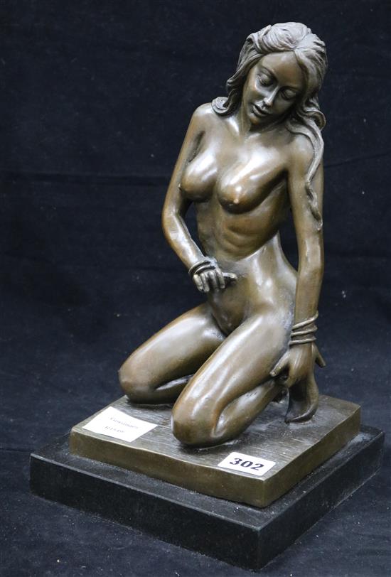 After Plazzota. A bronze female nude